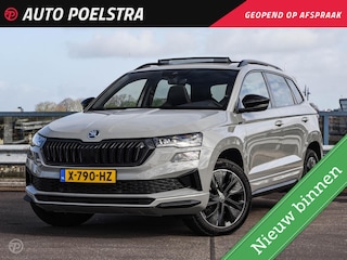Skoda Karoq 1.5 TSI ACT 150 PK DSG Sportline Panoramadak Camera ACC Matrix LED Virtual Cockpit Sfeerverlichting Stoelverwarming Stuurverwarming Navigatie DAB Apple CarPlay Android Auto 18" incl. BTW
