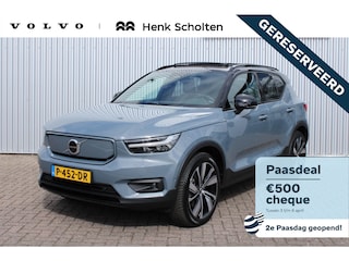 Volvo XC40 Recharge Pro | Panoramadak | Verwarmbare voorstoelen en stuurwiel | Adaptieve cruise control | Rondom zichtcamera | Warmtepomp | Apple carplay/Android auto