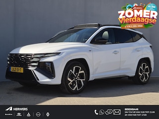 Hyundai Tucson 1.6 T-GDI PHEV N Line Edition 4WD Automaat / Nieuw Model / Fabrieksgarantie tot 07-2029 / Dealer onderhouden / Trekgewicht 1210 kg / Glazen schuif- en kanteldak / Head Up Display / Stuur- & Stoelverwarming / Achteruitrijcamera / Elektrische achterklep / Apple Carplay Android Auto / Krell Audio Systeem /