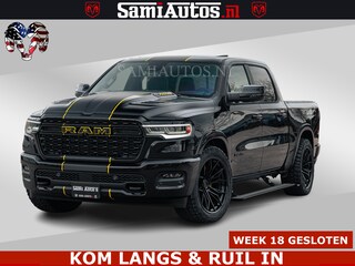 Dodge Ram LIMITED NIGHT H.O 540HP 706Nm | Massage + Full Option | De Meest Luxe en Volle Pick-Up in zijn Klasse | Comfortabele Dubbele Cabine met Royale 5 Zitplaatsen | BPM vrij | Nu Leverbaar uit Voorraad | Voorraad Nr 2370 - 5411