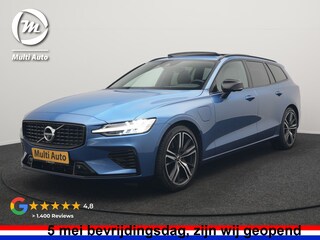 Volvo V60 T6 Recharge AWD R-Design PHEV 340pk Dealer O.H. | Trekhaak Af Fabriek | Panodak | Adaptive Cruise | 360 Camera | Lederen Sportstoelen Memory & Verwarmd | Keyless | Blis | Stuur Verwarmd | Apple Carplay | Navigatie | DAB | Plug In Hybrid |