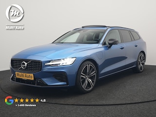 Volvo V60 T6 Recharge AWD R-Design PHEV 340pk Dealer O.H. | Trekhaak Af Fabriek | Panodak | Adaptive Cruise | 360 Camera | Lederen Sportstoelen Memory & Verwarmd | Keyless | Blis | Stuur Verwarmd | Apple Carplay | Navigatie | DAB | Plug In Hybrid |