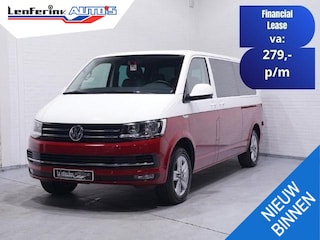 Volkswagen Transporter 2.0 TDI L2H1 Dubbel Cabine 5-Zits, Two-tone Rood / Wit, 2x Schuifdeur, Navi, Leder, PDC V+A, NAP