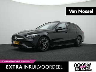 Mercedes-Benz C-klasse Estate 300 e AMG Line AUTOMAAT | PANORAMADAK | AMG PAKKET | LEDER | ADAPTIEVE CRUISE | CAMERA | NAVIGATIE | APPLE CARPLAY | ELEKTRISCHE STOEL & KOFFERKLEP | 12 MAANDEN BOVAG GARANTIE |