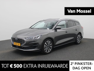 Ford Focus Wagon 1.0 EcoBoost Hybrid Titanium X | Climate Control / ECC | Licht metalen velgen 17 inch | Trekhaak | Cruise control Standaard | Navigatie | LED koplampen | Park Distance Control voor en achter | Achteruitrijcamera | Dakrailing |