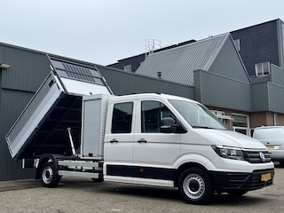 Volkswagen Crafter 35 2.0 TDI L4 DC 140pk Airco Cruise controle Trekhaak 3000kg trekgewicht Kipper 6-Persoons Euro 6 Dubbele cabine 1e eigenaar Open laadbak Pick-up Bakwagen Kieper