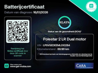 Polestar 2 Long Range Dual Motor 408pk 92.4% SoH [ PILOT PLUS+PANO+STOEL/STUURWIELVERWARMING ]
