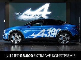 Alpine A390 GT | Bleu Alpine Vision | Sabelt® Alpine sportstoelen in tweekleurig Nappa-leder, elektrisch, verwarmd en met massagefunctie | Pack Driving: Active Driver Assist, Emergency Brake Assist & Handsfree Parking | 21'' gesmede wielen SNOWFLAKE diamantées Noir brillant