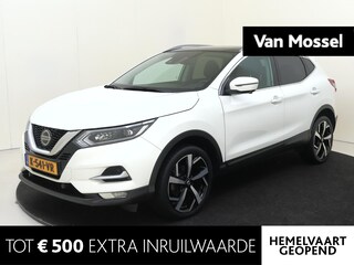 Nissan Qashqai 1.3 DIG-T Premium Edition | airco automatisch | Apple Carplay/Android Auto | Autonomous Emergency Braking | cruise control | dodehoek detectie | LED koplampen | lederen bekleding | lichtmetalen velgen 19" | navigatiesysteem full map | panoramadak | voorstoelen verwarmd