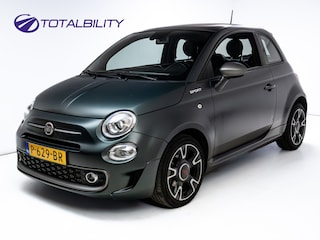 Fiat 500 1.0 Hybrid Sport Verde Portofino | 1/2 Leder/stof | Panodak | Led+ | Uconnect | Airco, Lederen MF stuurwiel, PDC achter, 16" velgen