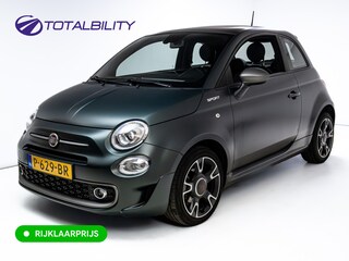 Fiat 500 1.0 Hybrid Sport Verde Portofino | 1/2 Leder/stof | Panodak | Led+ | Uconnect | Airco, Lederen MF stuurwiel, PDC achter, 16" velgen