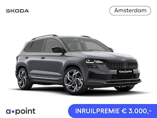 Skoda Karoq Sportline Ultimate 1.5 TSI ACT 150 pk 7 versn. DSG | Wegklapbare Trekhaak | Travel Assist Pakket Plus | Virtual Pedal | 19 Inch Velgen Sagitarius Aero