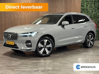 Volvo XC60 T6 AWD Recharge Plus Bright | Trekhaak | Adaptieve Cruise Control | Stoelverwarming voor+achter | Stuurwielverwarming | Schuifdak | Pilot Assist | BLIS Dode Hoek Detectie | Elektrische voorstoelen geheugen | Lederen bekleding | Zitting verlenging voorstoelen | 19 Inch | Google Infotainment | Keyless Drive | Parkeersensoren voor+achter | Privacy Glass | Elektrisch bedienbare achterklep | DAB Radio | Apple Carplay/Android Auto | Draadloos telefoon opladen | Volvo On Call met mobiele App functie | Vapour Grey Metallic |