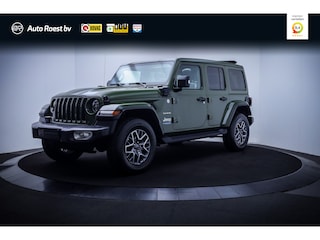 Jeep Wrangler Unlimited 4xe 380 Sahara 1e Eig. SARGE GREEN | SOFTTOP | FULL LED | CAMERA | CARPLAY | STUUR+STOELVERW | LEDER | DAB | KEYLESS | BLINDSPOT | LMV