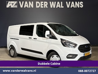 Ford Transit Custom 2.0 TDCI 131pk L2H1 Dubbele Cabine Euro6 Airco | 5-Zits | Navigatie | Cruisecontrol | LED | 2800kg Trekhaak Stoelverwarming, Parkeersensoren, Achterklep