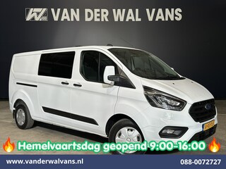 Ford Transit Custom 2.0 TDCI 131pk L2H1 Dubbele Cabine Euro6 Airco | 5-Zits | Navigatie | Cruisecontrol | LED | 2800kg Trekhaak Stoelverwarming, Parkeersensoren, Achterklep