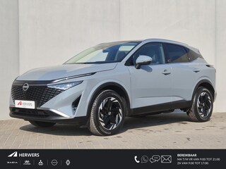 Nissan Qashqai 1.3 MHEV Xtronic N-Connecta / Facelift Model / Fabrieksgarantie tot 03-2028<100.000 / Trekgewicht 1800 kg / Cold Pack & Pack Easy / Panorama dak / Head Up Display / Elektrische achterklep / Adaptief cruise control / Rondomzicht camera /
