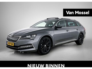 Skoda Superb Combi 1.4 TSI iV Sportline Business | WORDT VERWACHT | SOH 97,6% | LAURIN & KLEMENT | PANORAMADAK | ACHTERUITRIJCAMERA | MEMORY | TREKHAAK | LEDEREN STOELEN | STOELVENTILATIE | STOELVERWARMING | STUURVERWARMING | CANTON AUDIO |
