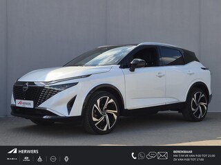 Nissan Qashqai 1.3 MHEV Xtronic Tekna Plus / Facelift Model / Fabrieksgarantie tot 01-2028 / Dealer onderhouden / All season banden / Panoramadak / Trekgewicht 1800 kg / Head Up Display / Elektrische achterklep / Voorstoel met massage functie / Bose Audio Systeem / Stuur- Stoel & Voorruit verwarming /