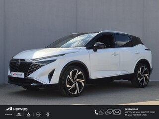 Nissan Qashqai 1.3 MHEV Xtronic Tekna Plus / Facelift Model / Fabrieksgarantie tot 01-2028 / Dealer onderhouden / All season banden / Panoramadak / Trekgewicht 1800 kg / Head Up Display / Elektrische achterklep / Voorstoel met massage functie / Bose Audio Systeem / Stuur- Stoel & Voorruit verwarming /
