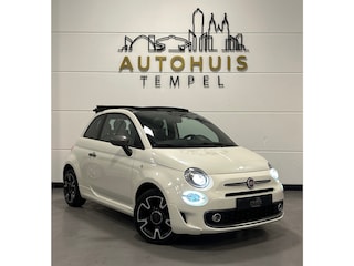 Fiat 500 1.2 Cabrio Automaat Led Leder/Stof Bluetooth Parelmoer Isofix Carplay Navi Climate Cruise 16Inch All Season
