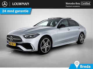 Mercedes-Benz C-klasse 300 e Business Solution AMG AMG Line | Panorama Schuif-Kanteldak | Distronic | Lederen bekleding | Alarm | Parkeerpakket met 360°-camera | 20 Inch AMG Velgen. Inclusief 24 maanden MB Certified garantie voor Europa.