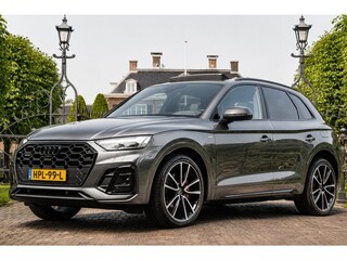 Audi Q5 55 TFSIe S edition Competition | FULL OPTION! | DEALER OH! | LUCHTVERING | PANODAK STOELVERWARMING + MASSAGE | HEAD UP | 360 CAMERA | ADAPTIVE CRUISE | TREKHAAK | BLIS | PRACHTIGE STAAT!
