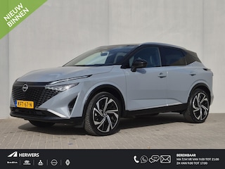 Nissan Qashqai 1.3 MHEV Xtronic Tekna Plus / Fabrieksgarantie tot 02-2028<100.000 / Dealer onderhouden / Panoramadak / Trekgewicht 1800 kg / Voorstoel met massage functie / Head Up Display / Bose Audio Systeem / Elektrische achterklep / Stuur- Stoel & Achterbank verwarming / Adaptief cruise control /