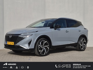 Nissan Qashqai 1.3 MHEV Xtronic Tekna Plus / Fabrieksgarantie tot 02-2028<100.000 / Dealer onderhouden / Panoramadak / Trekgewicht 1800 kg / Voorstoel met massage functie / Head Up Display / Bose Audio Systeem / Elektrische achterklep / Stuur- Stoel & Achterbank verwarming / Adaptief cruise control /