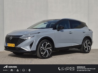 Nissan Qashqai 1.3 MHEV Xtronic Tekna Plus / Fabrieksgarantie tot 02-2028<100.000 / Dealer onderhouden / Panoramadak / Trekgewicht 1800 kg / Voorstoel met massage functie / Head Up Display / Bose Audio Systeem / Elektrische achterklep / Stuur- Stoel & Achterbank verwarming / Adaptief cruise control /