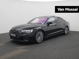 Audi A8 60 TFSI e quattro Lang | Chauffeurspakket | Adaptive cruise control l Luchtvering | Glazen Panoramadak l Head-up display | Privacy glas | Vierwielbesturing | Stoelverwarming voor en achter | Stoelventilatie / massage voor en achter | Optiekpakket zwart plus | Alarm Klasse III | Dodehoekdetectie | Bang & Olufsen Advanced 3D | Nachtzichtassistent | Beeldschermen achterin