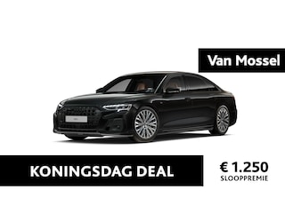 Audi A8 60 TFSI e quattro Lang | Chauffeurspakket | Adaptive cruise control l Luchtvering | Glazen Panoramadak l Head-up display | Privacy glas | Vierwielbesturing | Stoelverwarming voor en achter | Stoelventilatie / massage voor en achter | Optiekpakket zwart plus | Alarm Klasse III | Dodehoekdetectie | Bang & Olufsen Advanced 3D | Nachtzichtassistent | Beeldschermen achterin