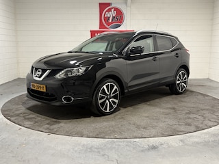 Nissan Qashqai 1.2 Tekna, NL auto, Lage km stand, Leer, Panoramadak, 360 camera, Cruise, Clima, Trekhaak, Blue tooth, navigatie, Hoge instap, 19 inch, Regensensor