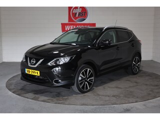 Nissan Qashqai 1.2 Tekna, NL auto, Lage km stand, Leer, Panoramadak, 360 camera, Cruise, Clima, Trekhaak, Blue tooth, navigatie, Hoge instap, 19 inch, Regensensor