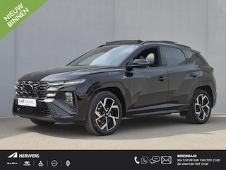 Hyundai Tucson 1.6 T-GDI HEV 215 pk N Line Sky / Facelift / Fabrieksgarantie tot 06-2029 / Dealer onderhouden / Panorama schuifdak / Navigatie / Camera 360° / Elektrische stoelen & klep / Stuur-, stoel- en achterbankverwarming / Apple Carplay Android / 19" LM wielen /