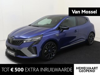 Renault Clio 1.6 E-Tech Full Hybrid 145 esprit Alpine | Pack City Premium  | Apple Carplay/Android  | cruise control adaptief met Stop&Go en stuurhulp | dodehoek detectie | electronic climate control | lederen/stof bekleding | LED koplampen | lichtmetalen velgen 17" | navigatiesysteem |