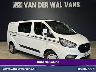 Ford Transit Custom 2.0 TDCI 131pk Automaat L2H1 Dubbele Cabine Euro6 Airco | 6-Zits | Camera | Navigatie | LED Apple Carplay, Android Auto, Cruisecontrol, Trekhaak, Verwarmde voorruit, Stoelverwarming, Parkeersensoren, Achterklep