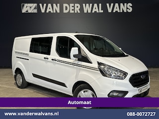 Ford Transit Custom 2.0 TDCI 131pk Automaat L2H1 Dubbele Cabine Euro6 Airco | 6-Zits | Camera | Navigatie | LED Apple Carplay, Android Auto, Cruisecontrol, Trekhaak, Verwarmde voorruit, Stoelverwarming, Parkeersensoren, Achterklep