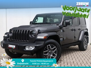Jeep Wrangler Unlimited 4xe 380 PK Sahara | Leder | Soft Top | Trekhaak | Cam