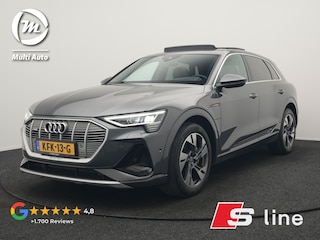 Audi e-Tron 50 Quattro 2x S Line 313pk Dealer O.H INCL BTW | Luchtvering | Panodak | Head Up | Adaptive Cruise | Sfeerverlichting | Lederen Sportstoelen Verwarmd | Keyless | Navigatie | 20"L.M | DAB | Virtual |