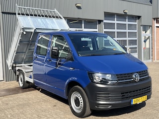 Volkswagen Transporter 2.0 TDI L2H1 DC Euro 6 Kipper open laadbak Airco trekhaak 2200kg trekgewicht 1e eigenaar Dealer onderhouden Telefoonverbinding Kieper P-up Doka Pritsche Ahk 2200kg