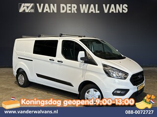Ford Transit Custom 2.0 TDCI 170pk L2H1 Dubbele Cabine Euro6 Airco | 6-Zits | Camera | Navigatie | LED | Apple Carplay Android Auto, Cruisecontrol, Stoelverwarming, Verwarmde voorruit, Parkeersensoren, 2800kg trekvermogen, Dakdragers