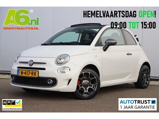 Fiat 500 1.0 Hybrid Sport Cabrio 16 inch LMV Half Leder Navigatie Carplay Android Climate Cruisecontrol Rode Remklauwen Super Netjes!