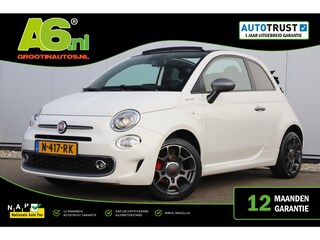 Fiat 500 1.0 Hybrid Sport Cabrio 16 inch LMV Half Leder Navigatie Carplay Android Climate Cruisecontrol Rode Remklauwen Super Netjes!