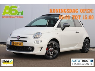 Fiat 500 1.0 Hybrid Sport Cabrio 16 inch LMV Half Leder Navigatie Carplay Android Climate Cruisecontrol Rode Remklauwen Super Netjes!
