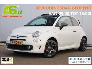 Fiat 500 1.0 Hybrid Sport Cabrio 16 inch LMV Half Leder Navigatie Carplay Android Climate Cruisecontrol Rode Remklauwen Super Netjes!