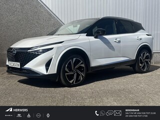 Nissan Qashqai 1.3 MHEV Xtronic Tekna Plus Automaat / 1800kg Trekgewicht / Apple Carplay Android Auto / Bose Audio Installatie / Panorama Dak / Stoel,- Stuur en Voorruit Verwarming / Leder- Alcantara Interieur /