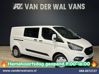 Ford Transit Custom 2.0 TDCI 130pk Automaat L2H1 Dubbele Cabine Inrichting Euro6 Airco | 6-Zits | Camera | Navigatie | LED Apple Carplay, Android Auto, Cruisecontrol, Trekhaak, Stoelverwarming, Verwarmde voorruit, Parkeersensoren, Achterklep