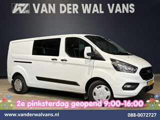 Ford Transit Custom 2.0 TDCI 130pk Automaat L2H1 Dubbele Cabine Inrichting Euro6 Airco | 6-Zits | Camera | Navigatie | LED Apple Carplay, Android Auto, Cruisecontrol, Trekhaak, Stoelverwarming, Verwarmde voorruit, Parkeersensoren, Achterklep