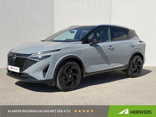 Nissan Qashqai 1.3 MHEV Xtronic Tekna Plus / Fabrieksgarantie tot 11-2027 / Panoramadak / Luxe Lederen Bekleding / HUD / Elektr. Stoelen / Stoel Massage / Stoelverwarming & Stuurwiel Verwarming / 360 Camera / Dodehoek Detectie /